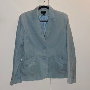 H&M sky blue corduroy blazer jacket size US 12/ EUR 42